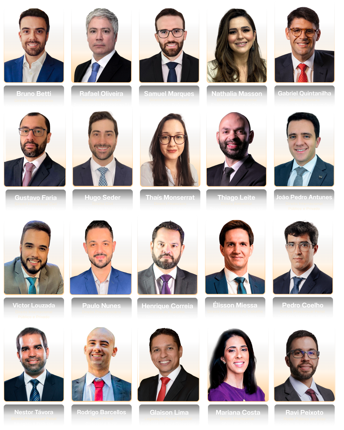 Time de professores dos módulos de videoaulas da Aprovação PGE